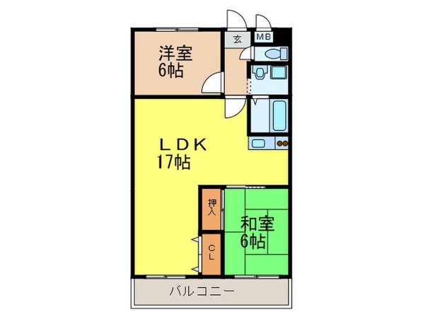 パ－クハイツアイリス２番館の物件間取画像